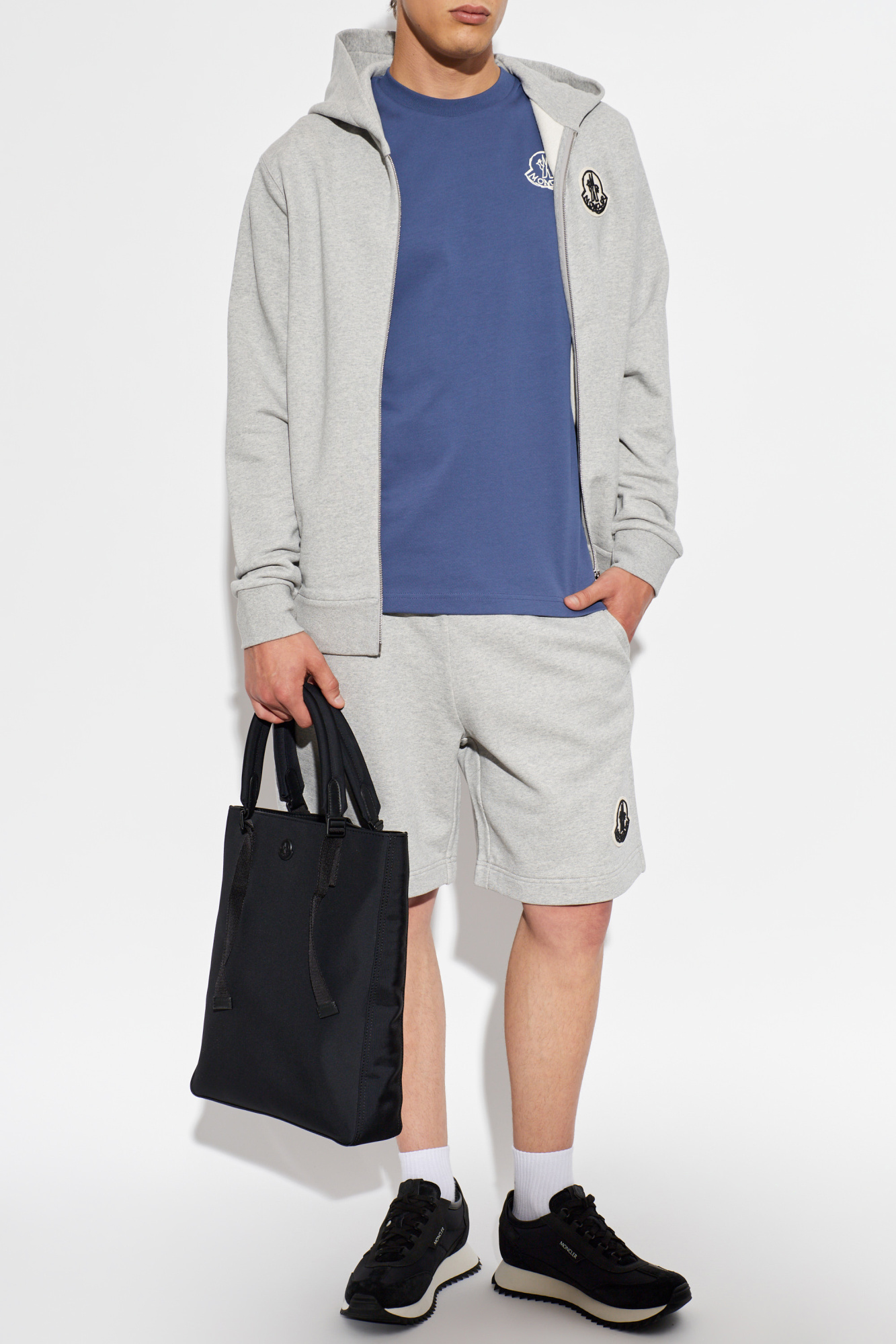 Grey Sweat shorts with logo Moncler - Vitkac AS
